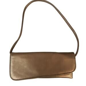 Jessica McClintock Vintage Bag Purse Adjustable Shoulder Strap Clutch Bronze